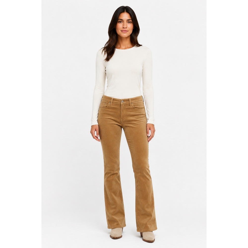 Lands' End Women's 10 Corduroy Pants Brown Bootcut Stretch Cotton 33x29
